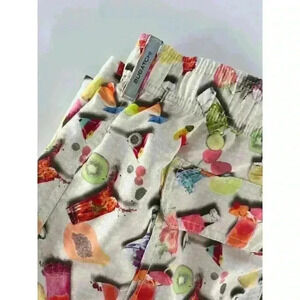 Bugatchi Uomo Men's Cocktail Print Lined Swim Trunks Size Large EUC Swim Beach